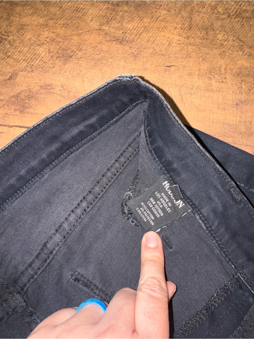 Hudson Stark Moto Skinny Jeans Size 27 Black Zip Pockets Biker Made USA - Picture 5 of 10